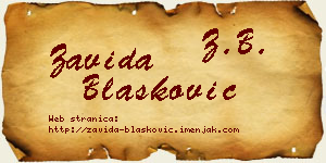 Zavida Blašković vizit kartica